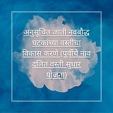 अनुसूचित जाती नवबौद्ध घटकांच्या वस्तीचा विकास करणे (पूर्वीचे नाव दलित वस्ती सुधार योजना)